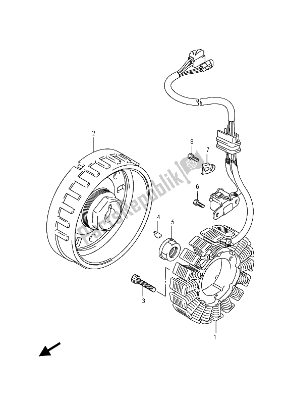 Toutes les pièces pour le Magnéto du Suzuki LT A 750 Xpvzv Kingquad AXI 4X4 2015