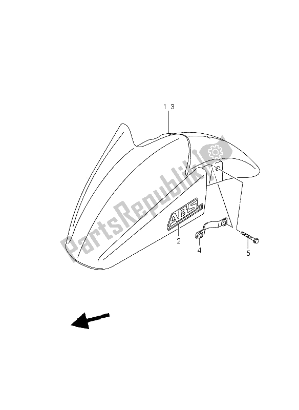 All parts for the Front Fender of the Suzuki GSF 1250 Nsnasa Bandit 2008