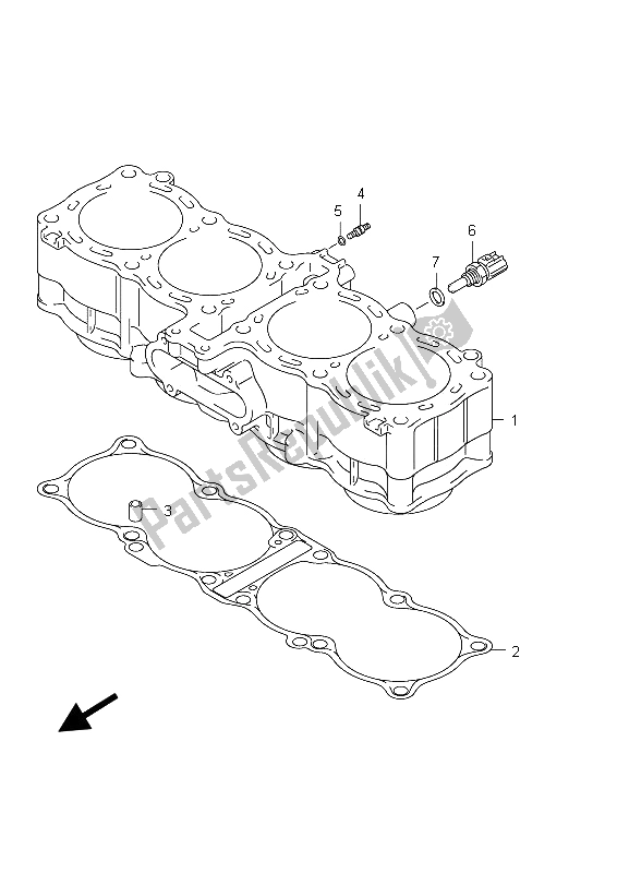 All parts for the Cylinder of the Suzuki GSX 650 FA 2012