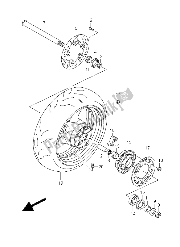 Todas las partes para Rueda Trasera de Suzuki GSX R 600 2009