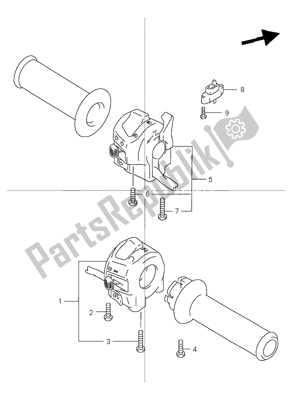 All parts for the Handle Switch (gsf600s-su) of the Suzuki GSF 600 NS Bandit 2001