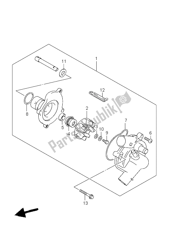 Alle onderdelen voor de Waterpomp van de Suzuki GSR 600A 2009