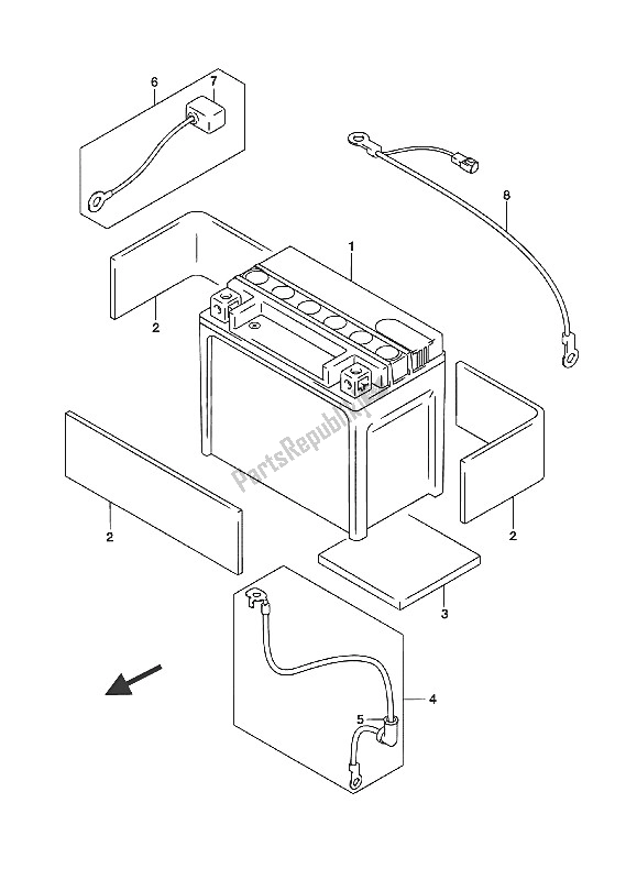 All parts for the Battery (vl800ue E19) of the Suzuki VL 800 Intruder 2016