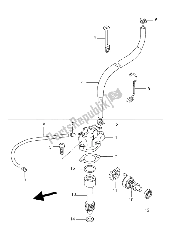 All parts for the Oil Pump of the Suzuki LT 80 Quadsport 2000