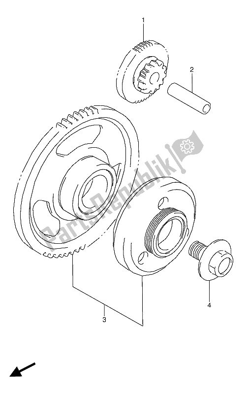 Alle onderdelen voor de Starterkoppeling van de Suzuki GSX 600 FUU2 1988