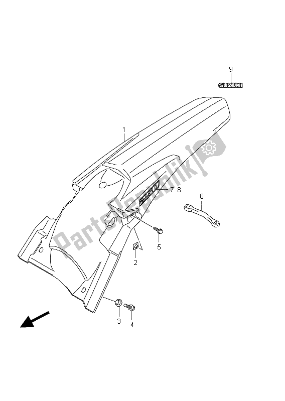 Tutte le parti per il Parafango Posteriore del Suzuki RM Z 250 2011
