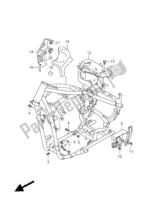 All parts for the Frame of the Suzuki VZ 800Z Intruder 2008