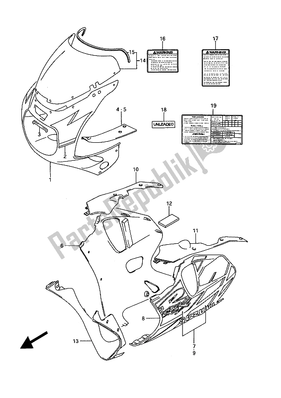 Todas las partes para Cuerpo De Capota (3wc) de Suzuki GSX R 750W 1992