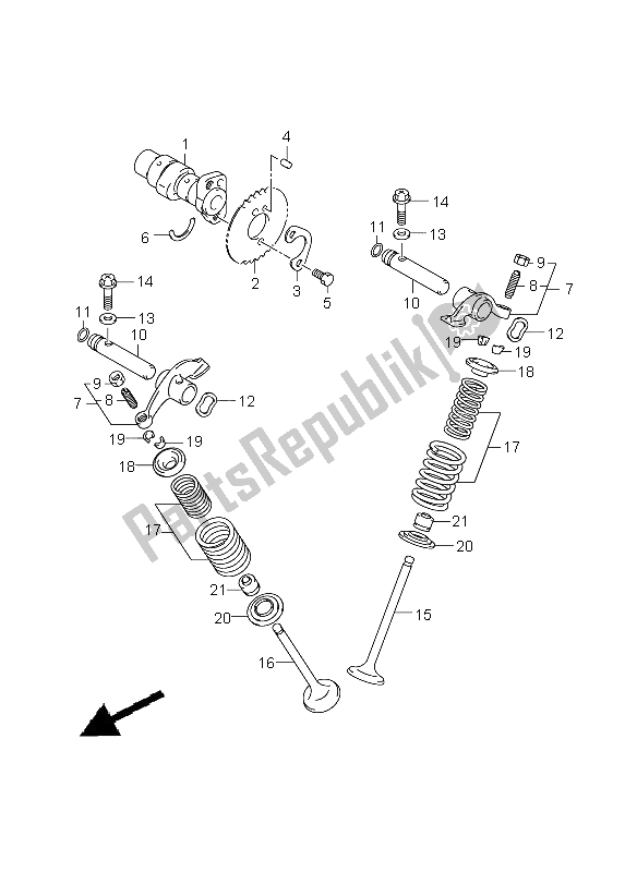 All parts for the Camshaft & Valve of the Suzuki RV 125 Vanvan 2008