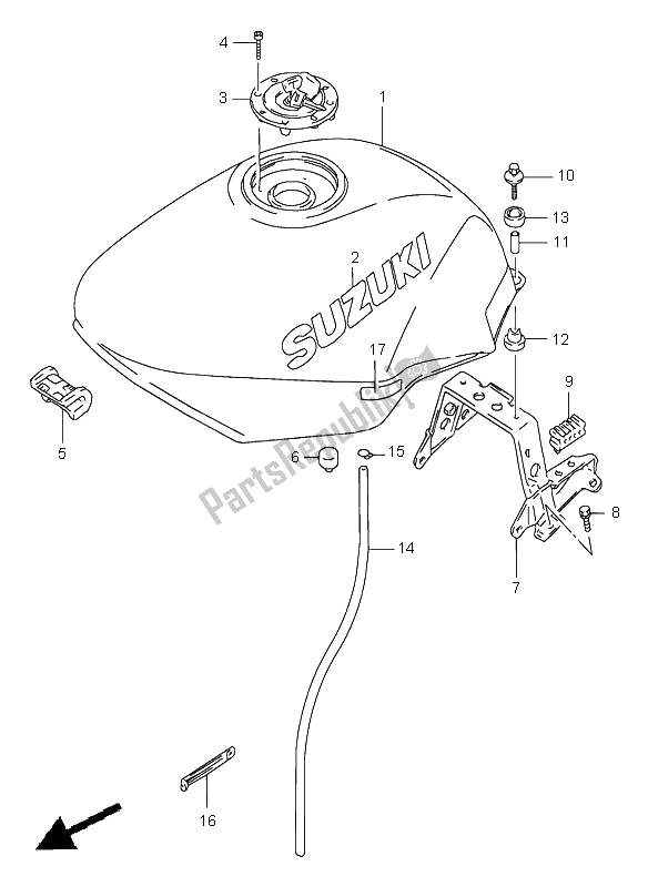 Todas las partes para Depósito De Combustible de Suzuki GSX 750F 1997