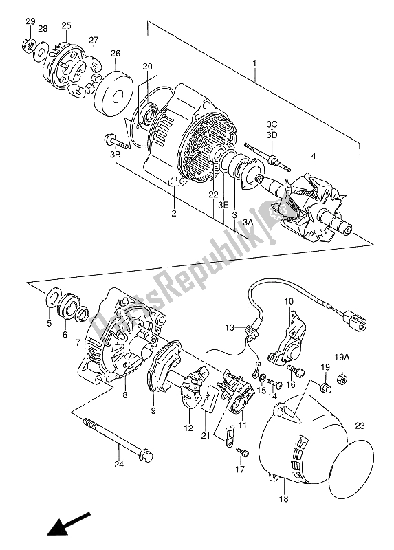 Tutte le parti per il Alternatore del Suzuki GSX 600 FUU2 1992