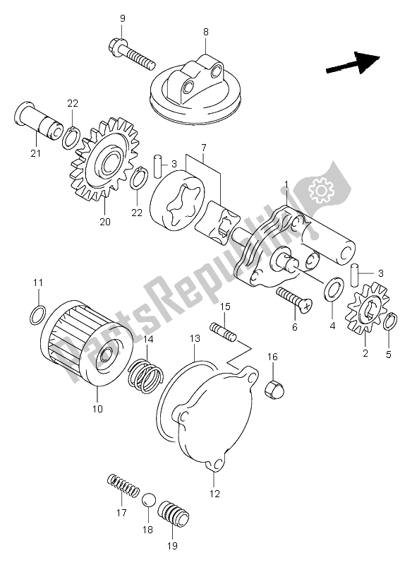 Tutte le parti per il Pompa Dell'olio del Suzuki DR Z 400S 2000