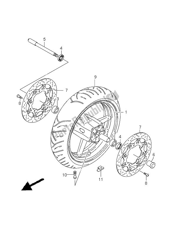 Tutte le parti per il Ruota Anteriore del Suzuki GSX 650F 2008