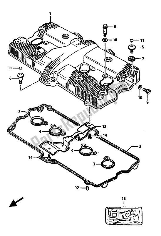 Toutes les pièces pour le Le Couvre-culasse du Suzuki GSX R 1100 1988