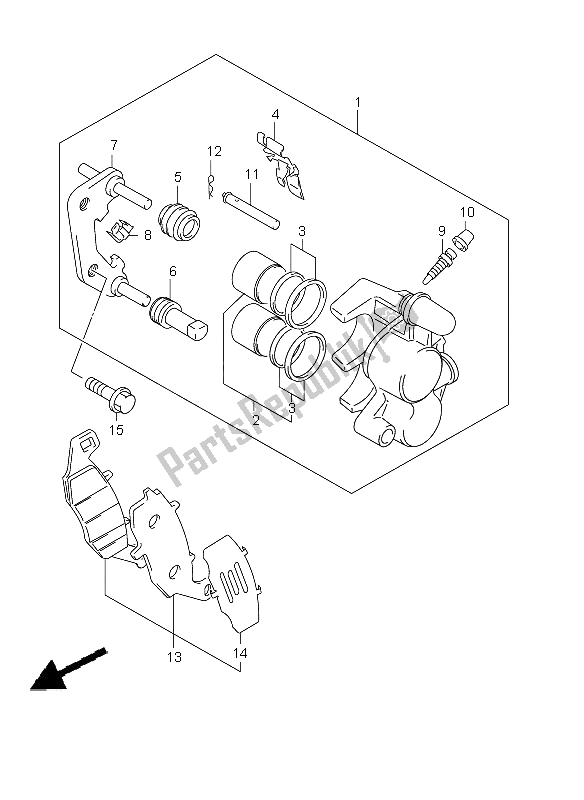 All parts for the Front Caliper (sv650-u-s-su) of the Suzuki SV 650 Nsnasa 2008