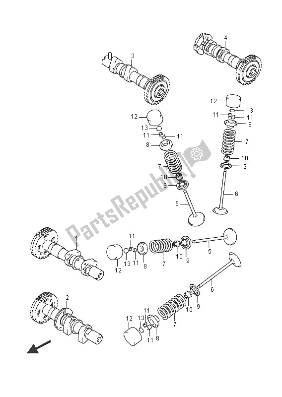 Tutte le parti per il Albero A Camme E Valvola del Suzuki DL 1000A V Strom 2016