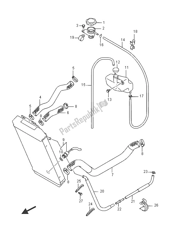 All parts for the Radiator Hose (vz800 E02) of the Suzuki VZ 800 Intruder 2016