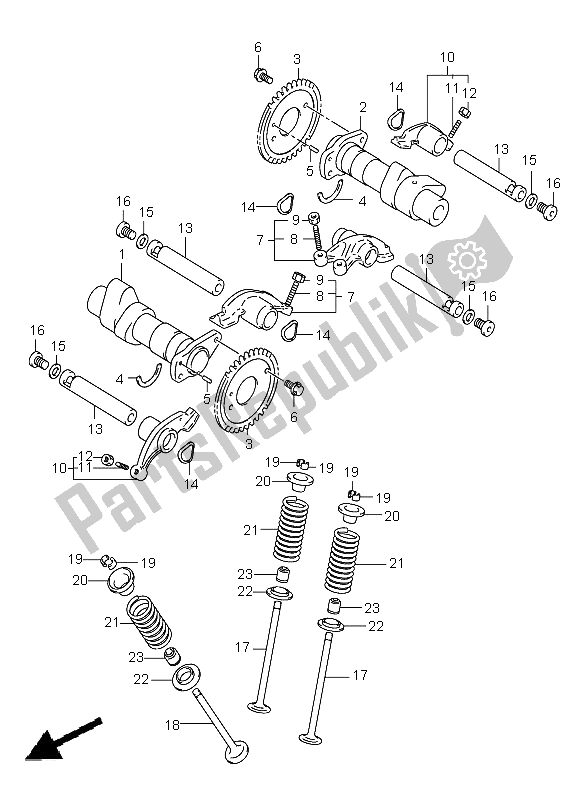 Tutte le parti per il Albero A Camme E Valvola del Suzuki VL 125 Intruder 2006