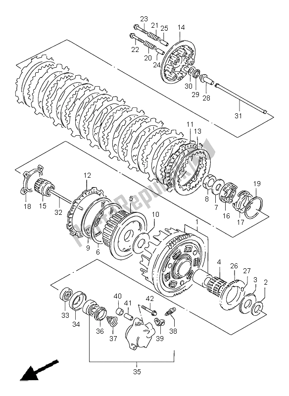 Tutte le parti per il Frizione del Suzuki VS 1400 Intruder 2002