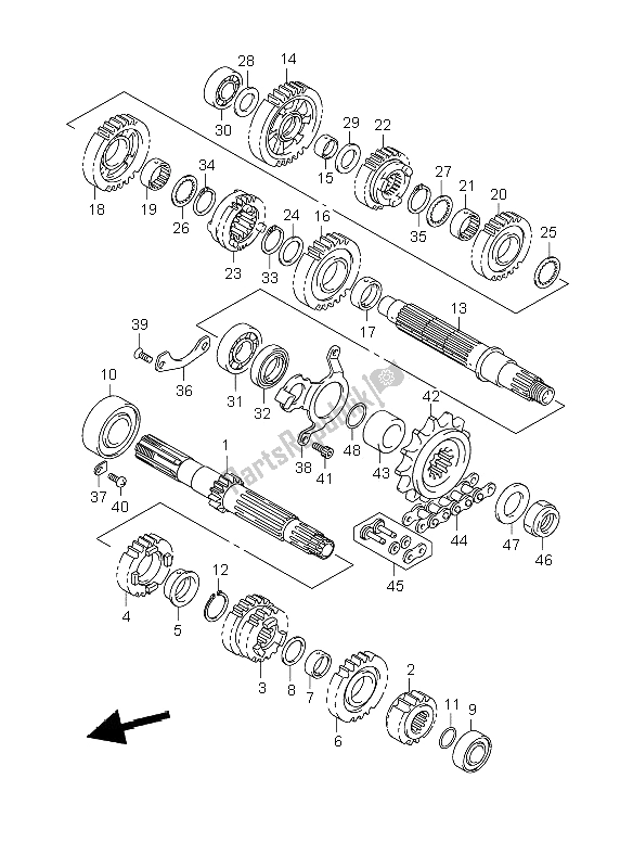 Toutes les pièces pour le Transmission du Suzuki DL 1000 V Strom 2008