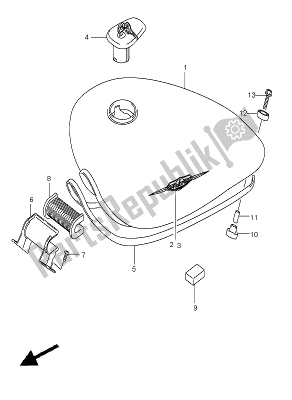 Todas las partes para Depósito De Combustible de Suzuki VS 800 Intruder 2005