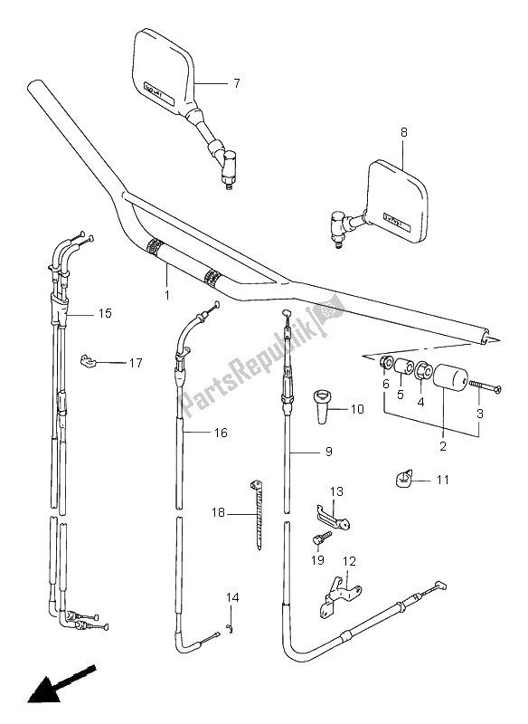 Tutte le parti per il Manubrio del Suzuki DR 650 SE 2000