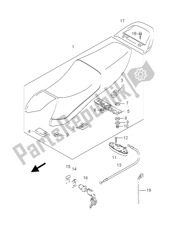 All parts for the Seat of the Suzuki GS 500 EF 2004