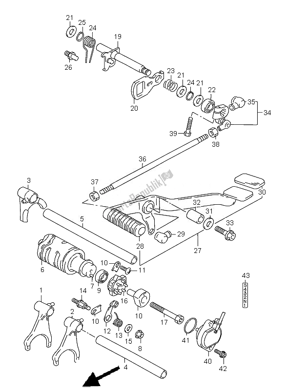 Alle onderdelen voor de Schakelen van de Suzuki VL 1500 Intruder LC 2007