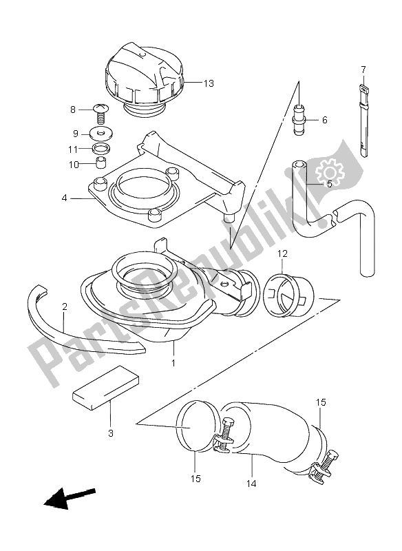 All parts for the Fuel Inlet of the Suzuki VL 1500 Intruder LC 2003