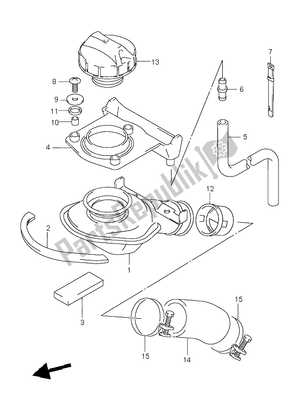 All parts for the Fuel Inlet of the Suzuki VL 1500 Intruder LC 2003