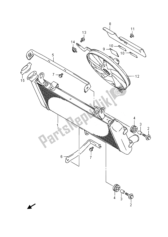 Alle onderdelen voor de Radiator (gsr750ue) van de Suzuki GSR 750A 2014