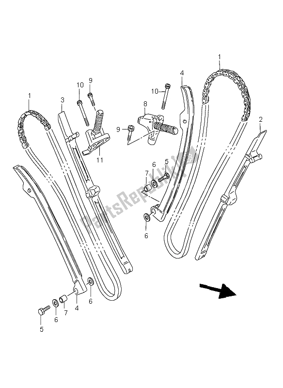 Todas las partes para Cadena De Levas de Suzuki VL 1500 Intruder LC 2002