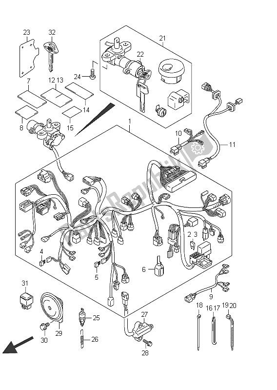Tutte le parti per il Cablaggio (vl800 E24) del Suzuki C 800 VL Intruder 2011
