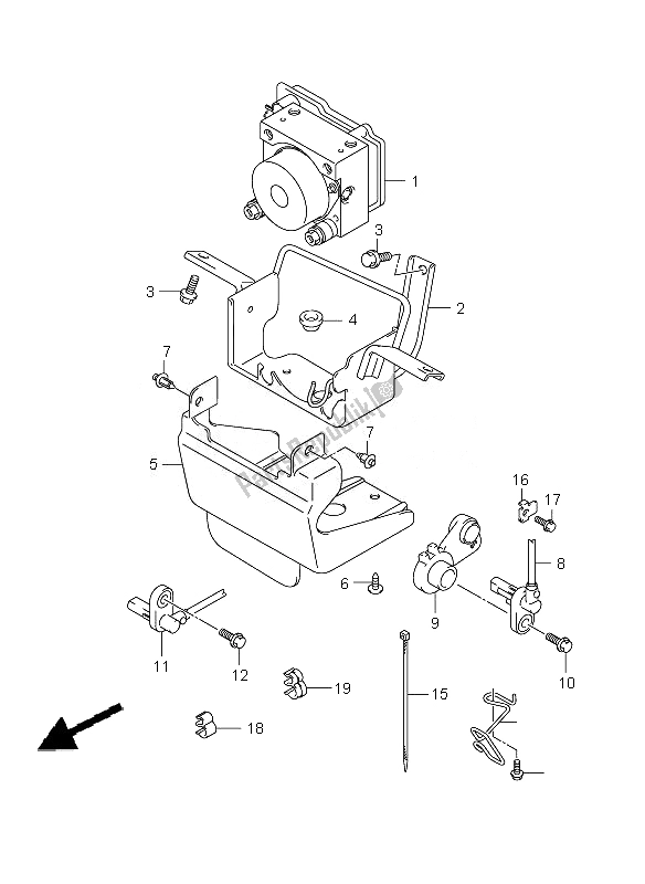 All parts for the Hydraulic Unit of the Suzuki SV 650 SA 2010