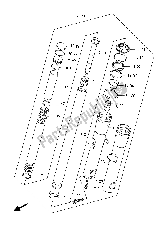 Tutte le parti per il Ammortizzatore Forcella Anteriore del Suzuki VL 1500T Intruder 2015