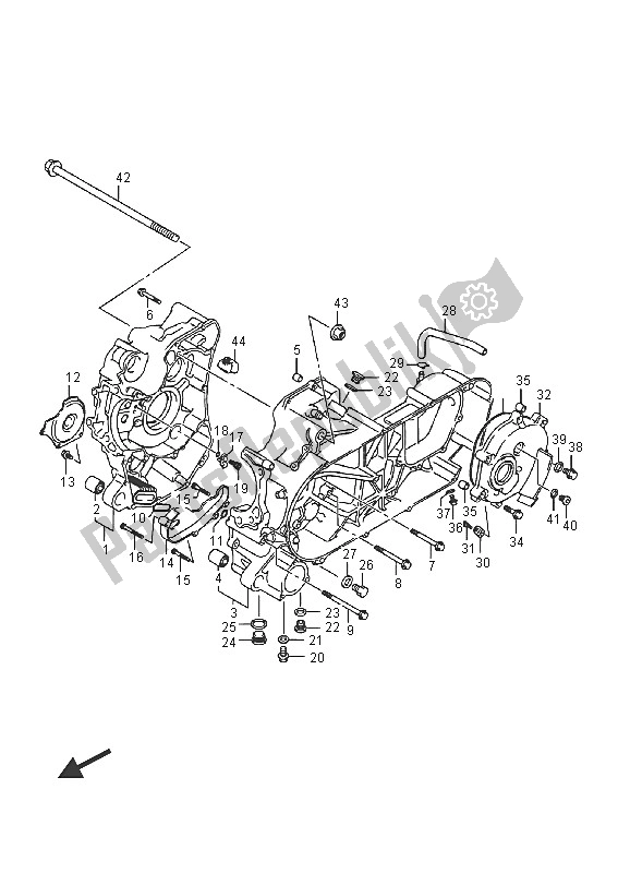 All parts for the Crankcase (an400) of the Suzuki Burgman AN 400 ZZA 2016