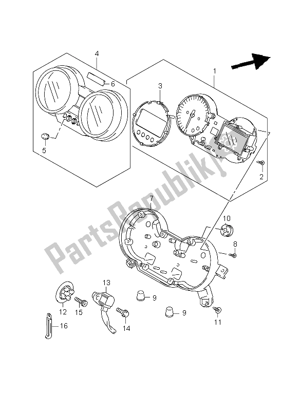 Toutes les pièces pour le Compteur De Vitesse (gsf1250sa) du Suzuki GSF 1250 Nsnasa Bandit 2008