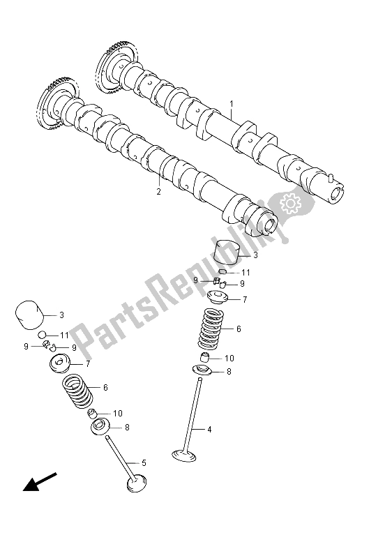 All parts for the Camshaft & Valve of the Suzuki GSX R 1000 2015