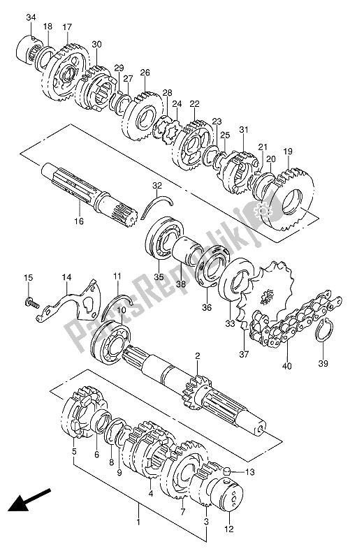 Toutes les pièces pour le Transmission du Suzuki GS 500 EU 1992