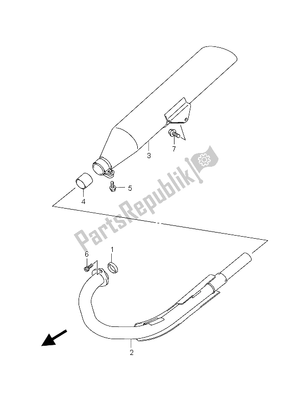 All parts for the Muffler of the Suzuki GZ 125 Marauder 2005