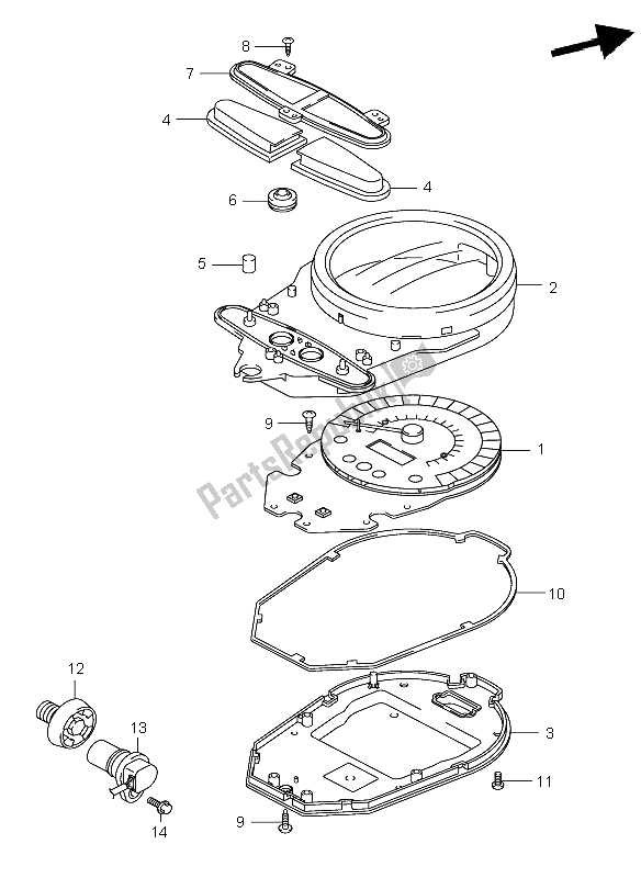 Toutes les pièces pour le Compteur De Vitesse du Suzuki VL 1500 Intruder LC 2005