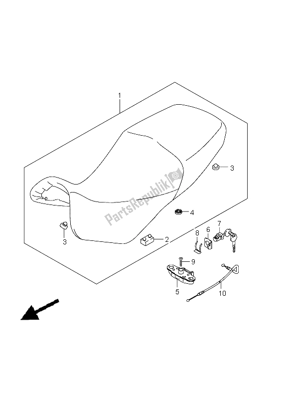 All parts for the Seat of the Suzuki DL 650A V Strom 2011