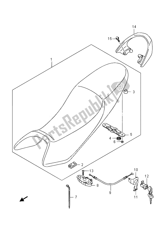 All parts for the Seat of the Suzuki GW 250 Inazuma 2014