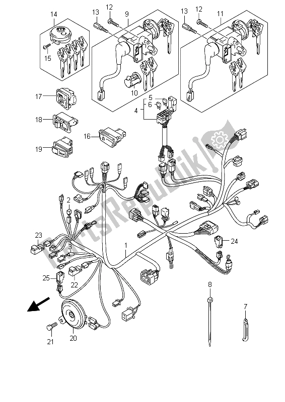 Tutte le parti per il Cablaggio Elettrico del Suzuki UX 150 Sixteen 2011