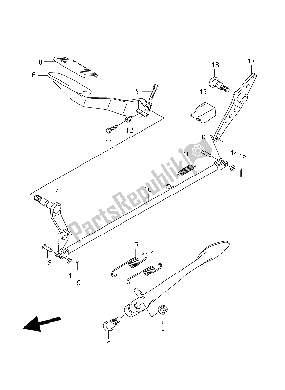 All parts for the Rear Brake of the Suzuki VL 800C Volusia 2008