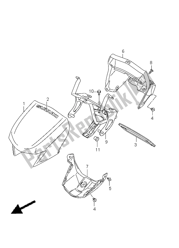 Tutte le parti per il Coperchio Maniglia (lt-a750x P17) del Suzuki LT A 750 XZ Kingquad AXI 4X4 2012