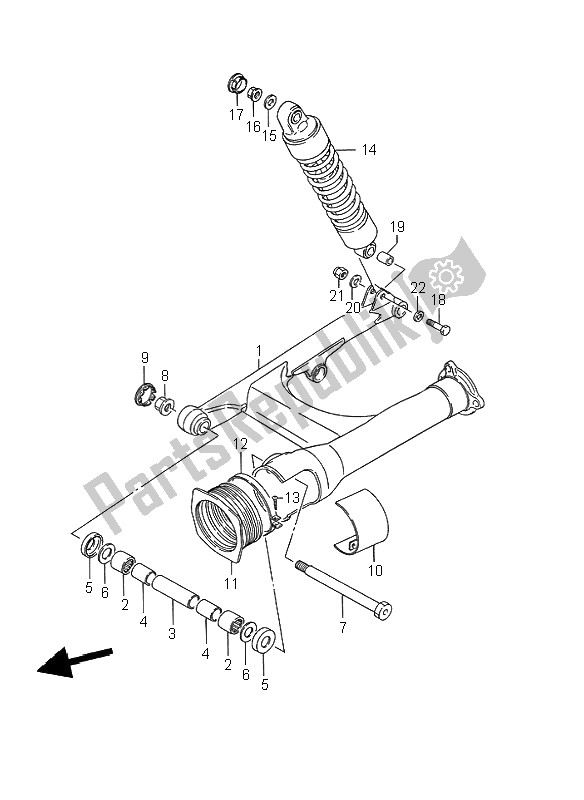 Todas las partes para Brazo Oscilante Trasero de Suzuki VS 1400 Intruder 1995