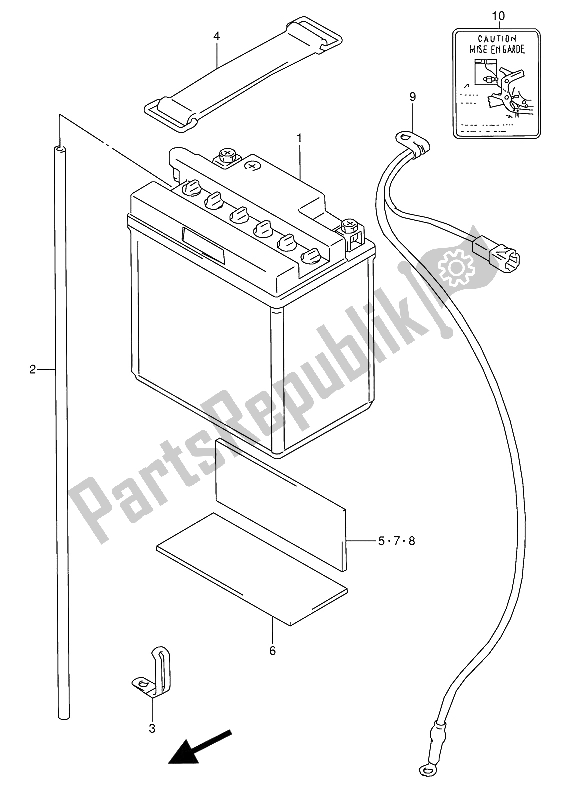 Tutte le parti per il Batteria (n. 103642, E22: N. 101930) del Suzuki GSX 600 FUU2 1989