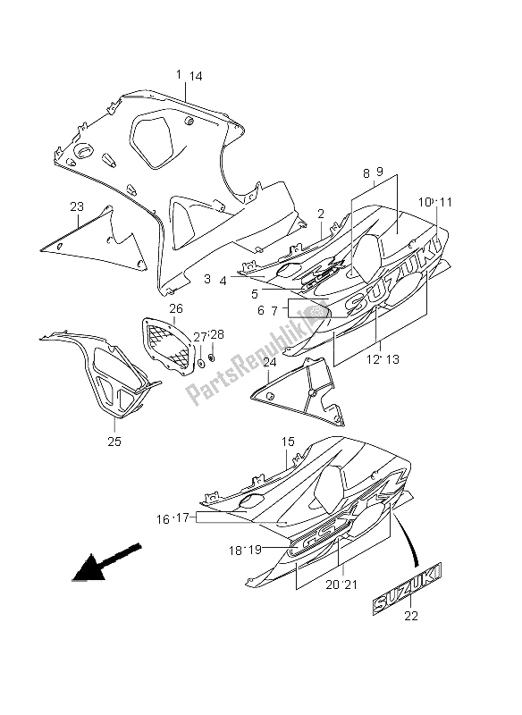 Wszystkie części do Pod Os? On? Suzuki GSX R 1000 2001