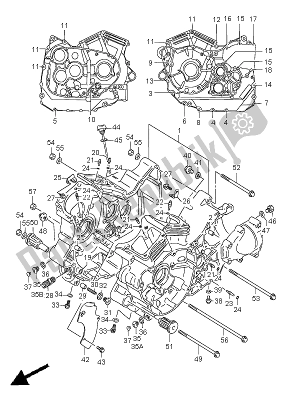 Todas las partes para Caja Del Cigüeñal de Suzuki VS 1400 Intruder 2001